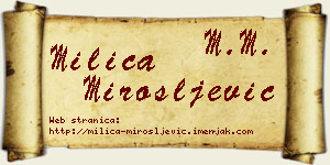 Milica Mirošljević vizit kartica